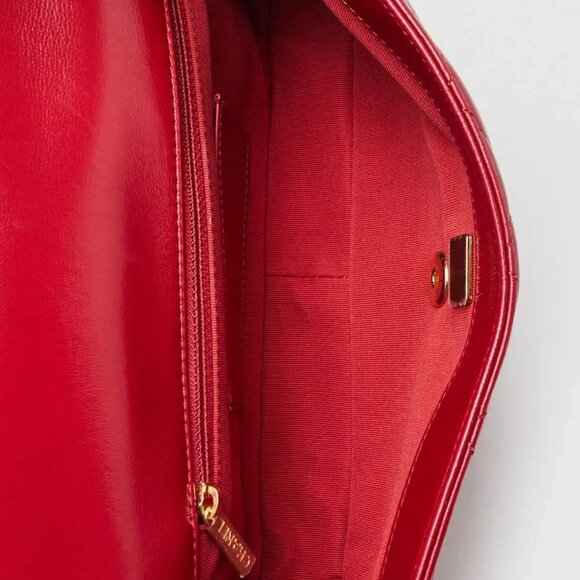 Chanel Dark Red Quilted Shiny Lambskin Quilted Multi Stand Flap Bag - Picture 7 of 9